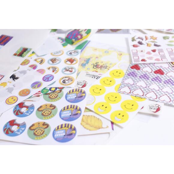 90s Holidays Sticker Sheets, Used, Christmas, Valentine's Day, Congratulations - Picture 3 of 6